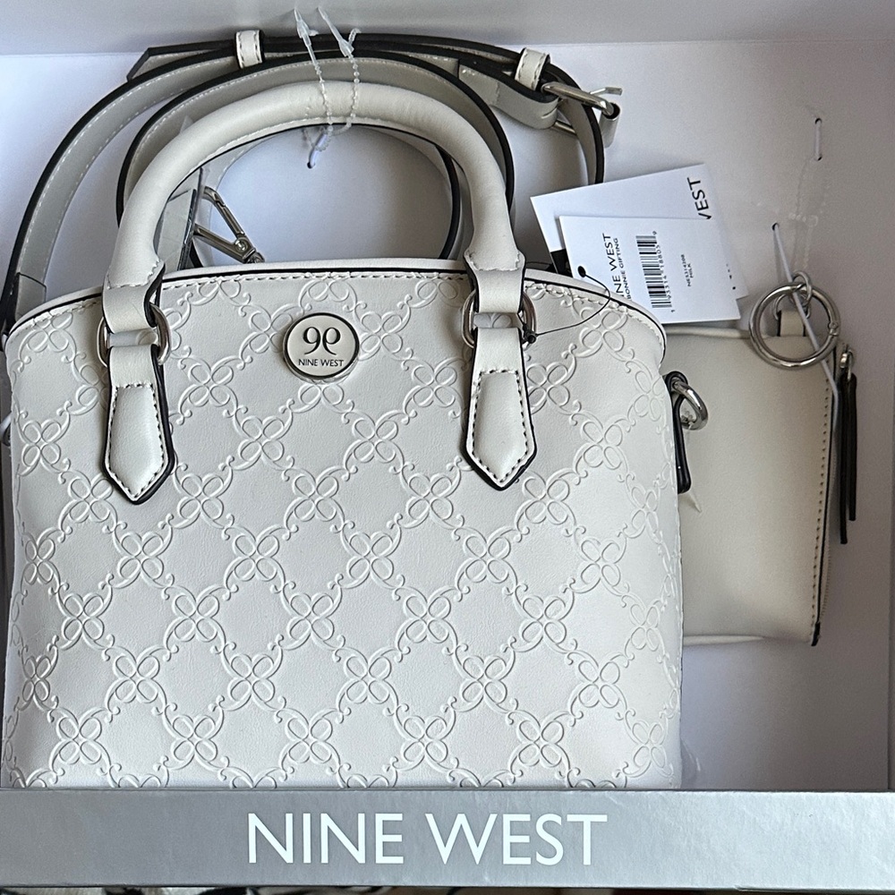 Nine West Cream Satchel Bag gift set